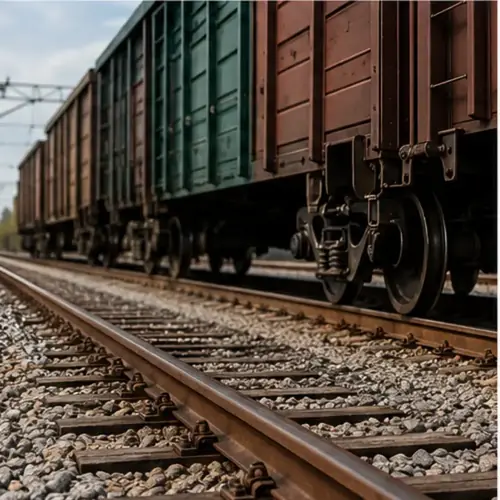 Trilhos e vagões ferroviários