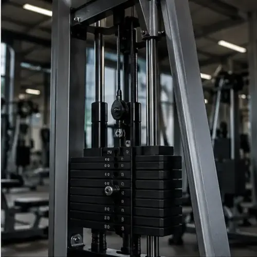 Cabos em aparelho de musculação