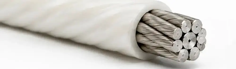 Cabo de aço revestido em Nylon 12 branco