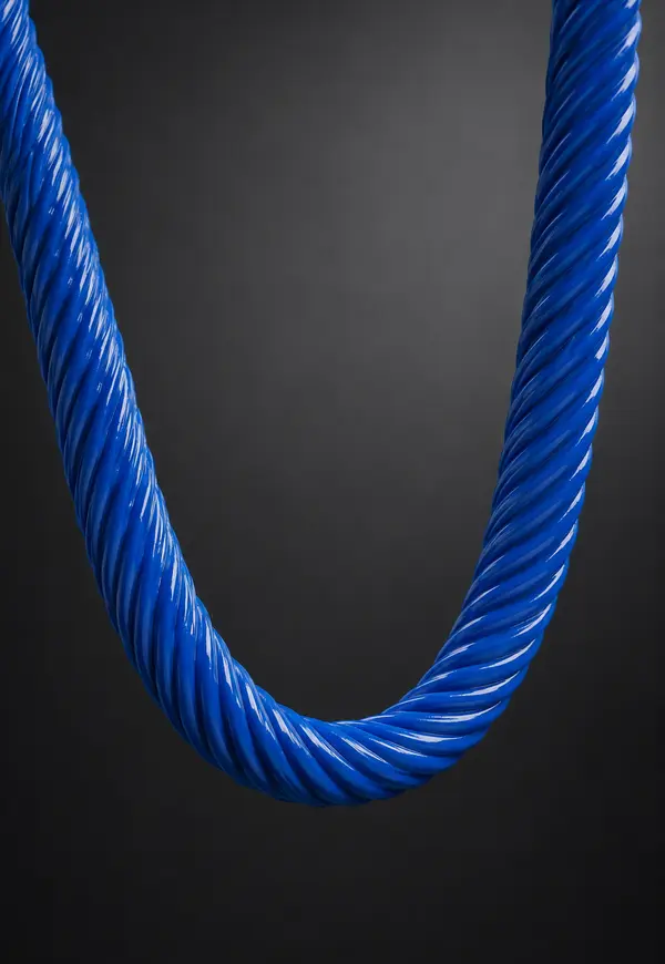 Cabo azul revestido em Nylon 12 curvado