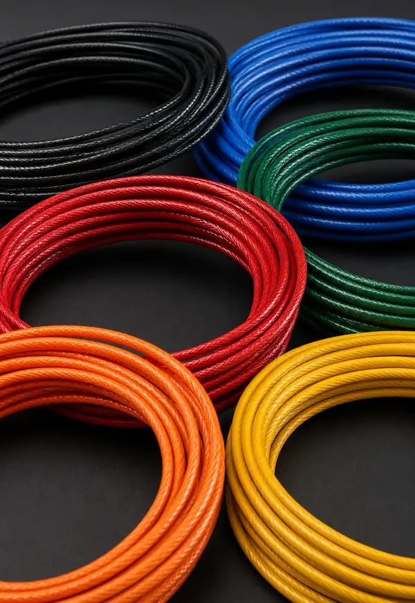 Cabos revestidos em PVC de várias cores
