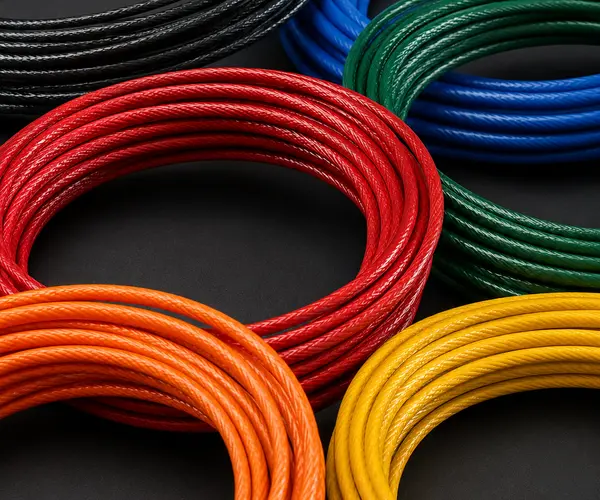 Cabos de aço com PVC colorido