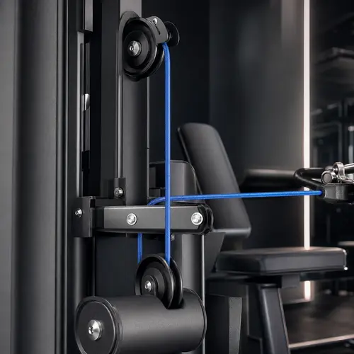 Máquina de remada com cabo azul
