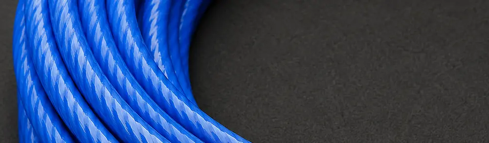 Cabo de aço revestido em Nylon 12 azul