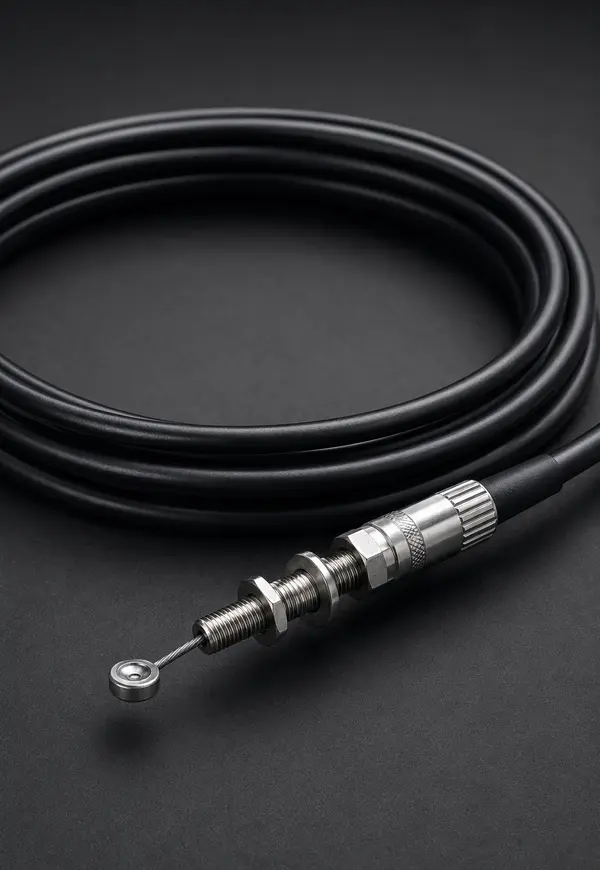 Cabo Push-Pull preto com terminal metálico Cabo Push-Pull preto com terminal metálico