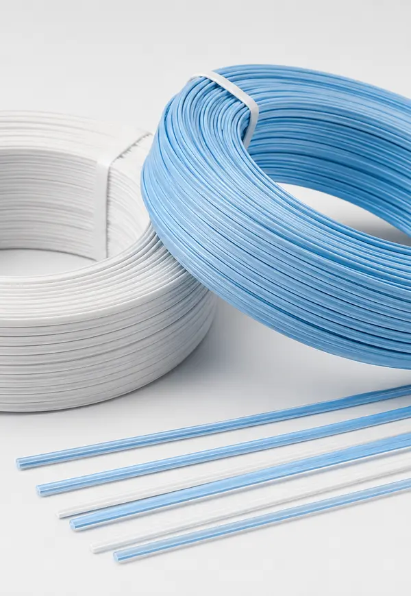 Bobinas de amarrilhos branco e azul para EPIs