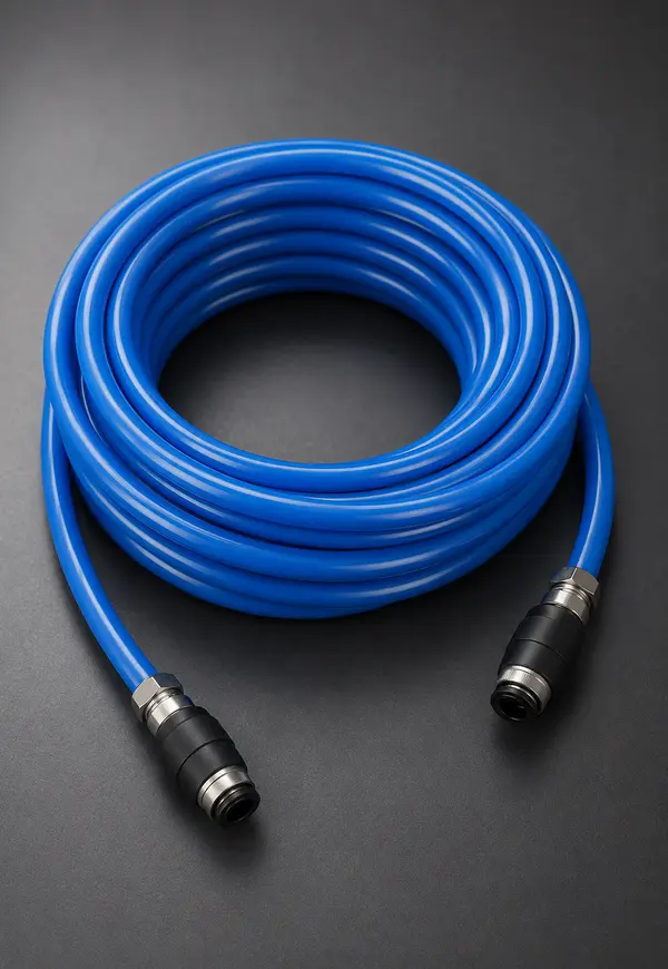 Mangueira pneumática azul em PU com conexões
